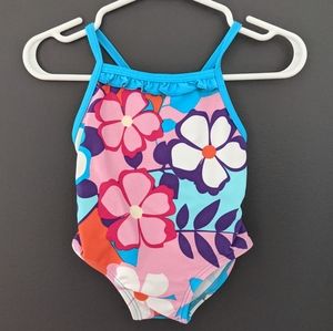 Floral print one piece swimsuit/bathing suit